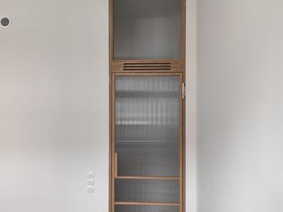 Lofttür Eiche Massiv mit Riffelglas